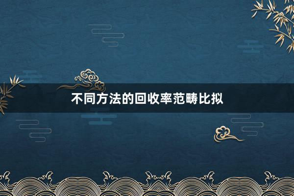 不同方法的回收率范畴比拟