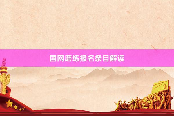 国网磨练报名条目解读
